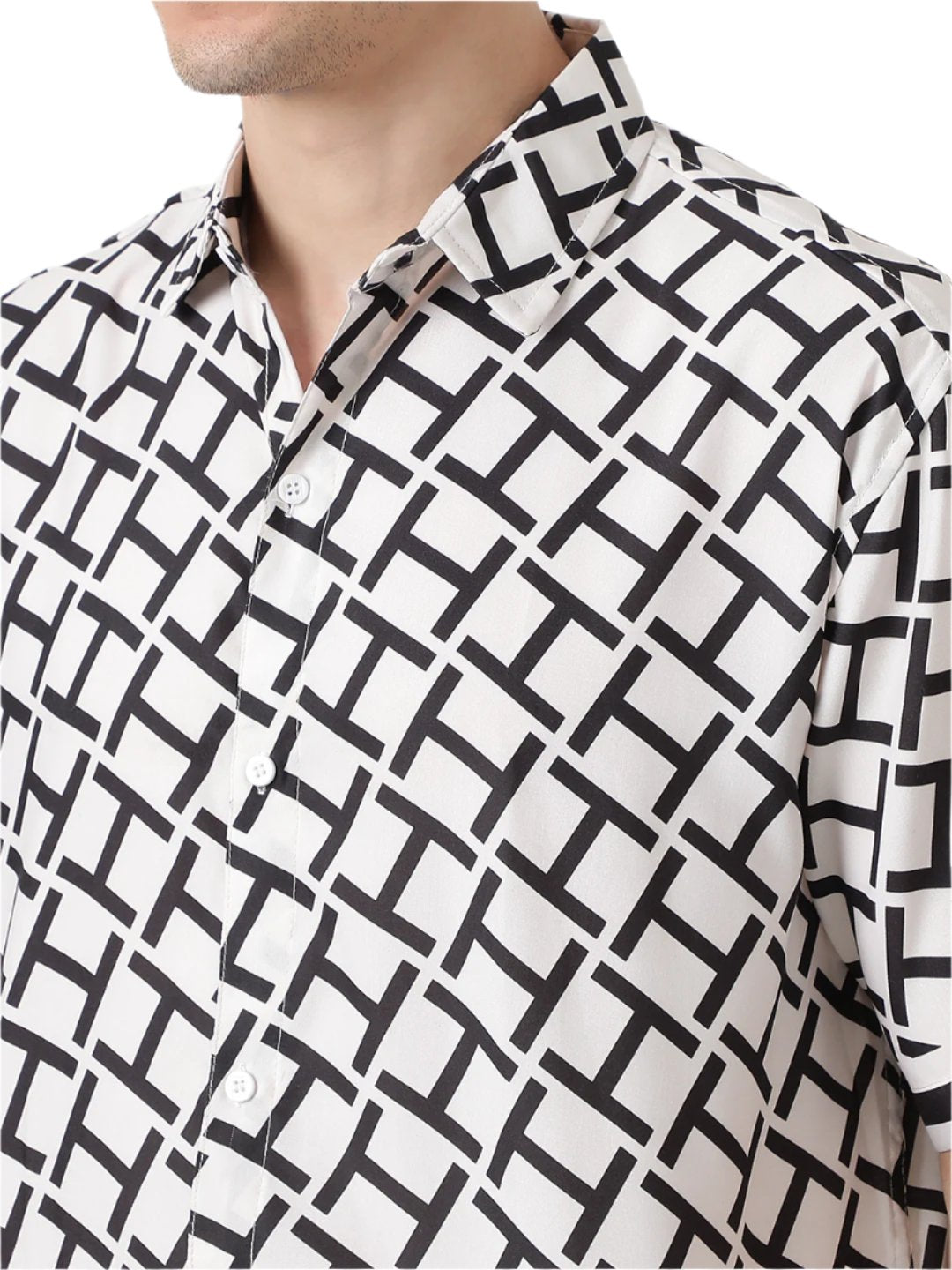 Black & White Printed Shirt