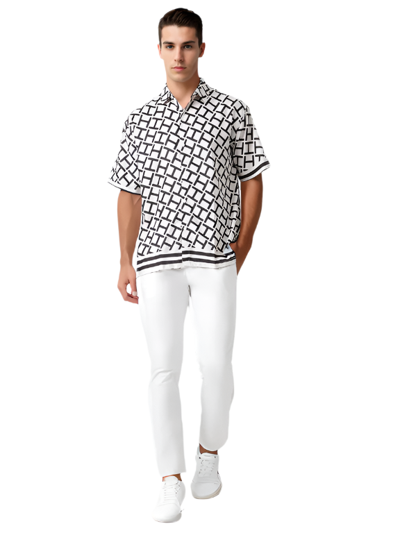 Black & White Printed Shirt