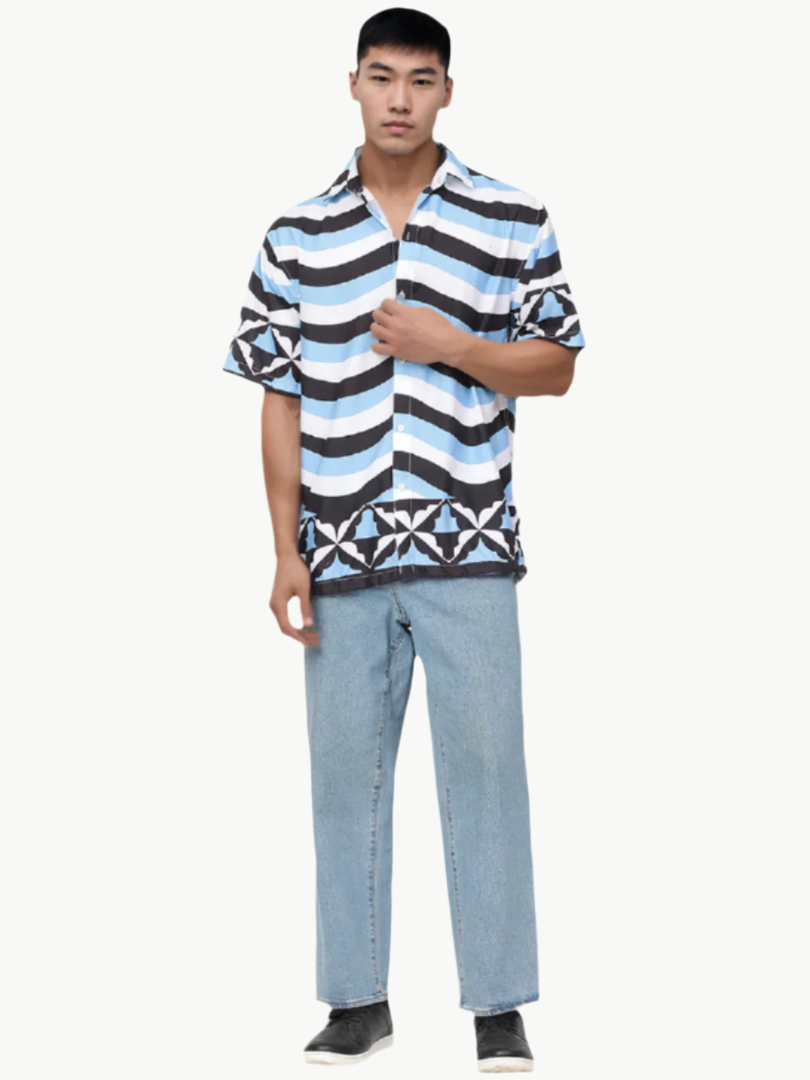 Blue Stripe Printed Shirt