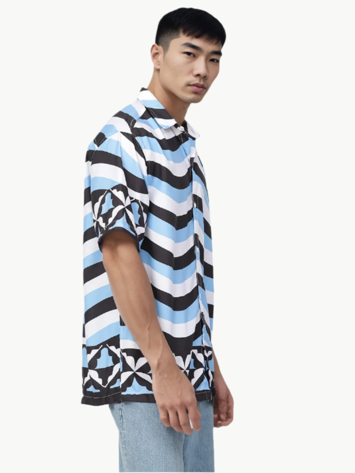 Blue Stripe Printed Shirt