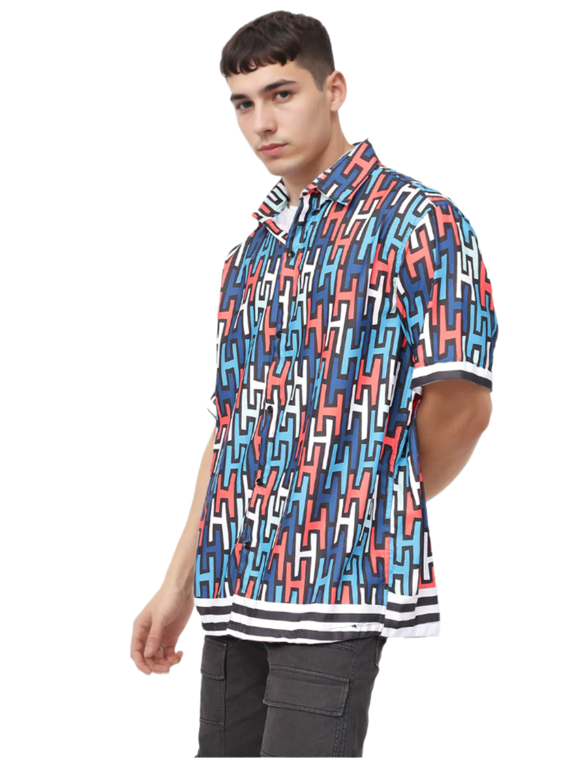 Print Blue color Half Sleeve Relaxed Shirt