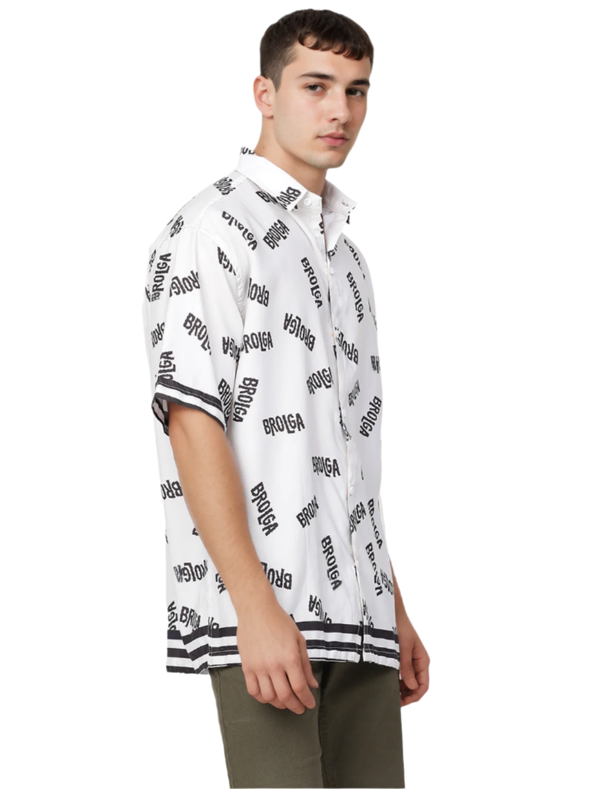 Typographic Black & White Printed Shirt