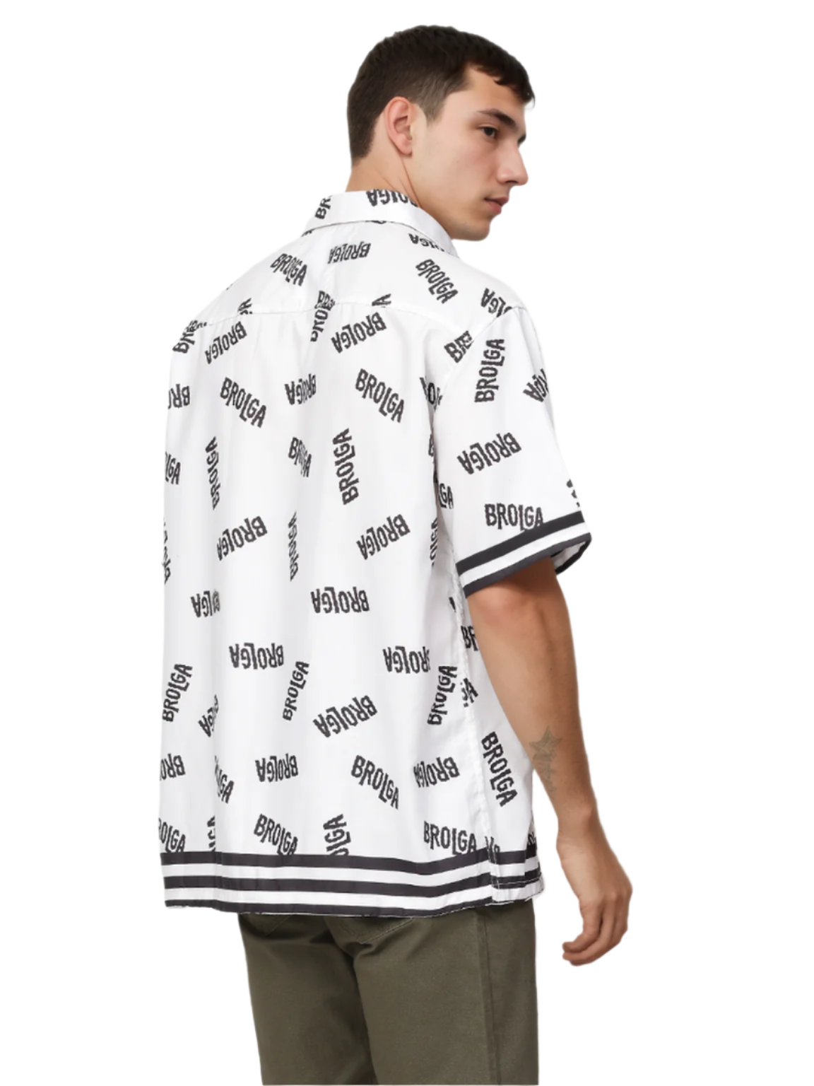 Typographic Black & White Printed Shirt