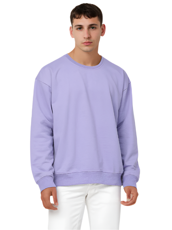 Lavender Knitted Full Sleevs Sweatshirt
