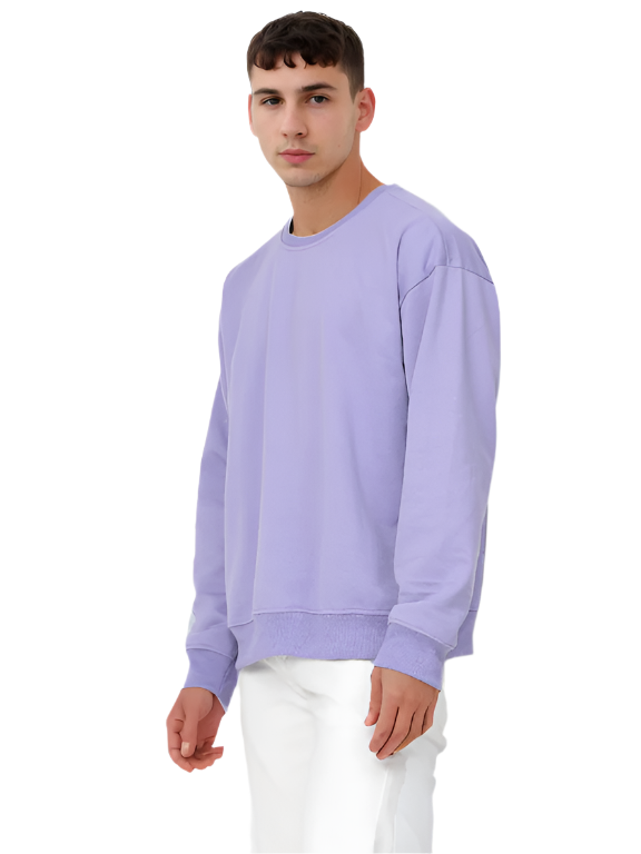 Lavender Knitted Full Sleevs Sweatshirt