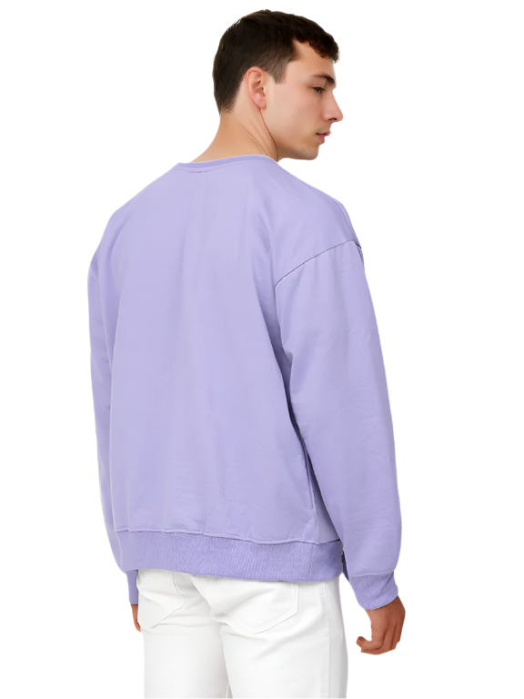 Lavender Knitted Full Sleevs Sweatshirt