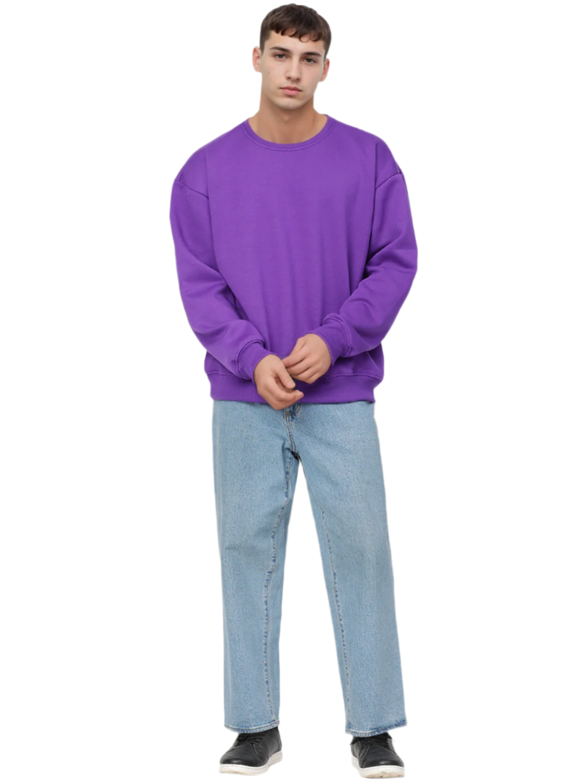 Purple Knitted Full Sleevs Sweatshirt
