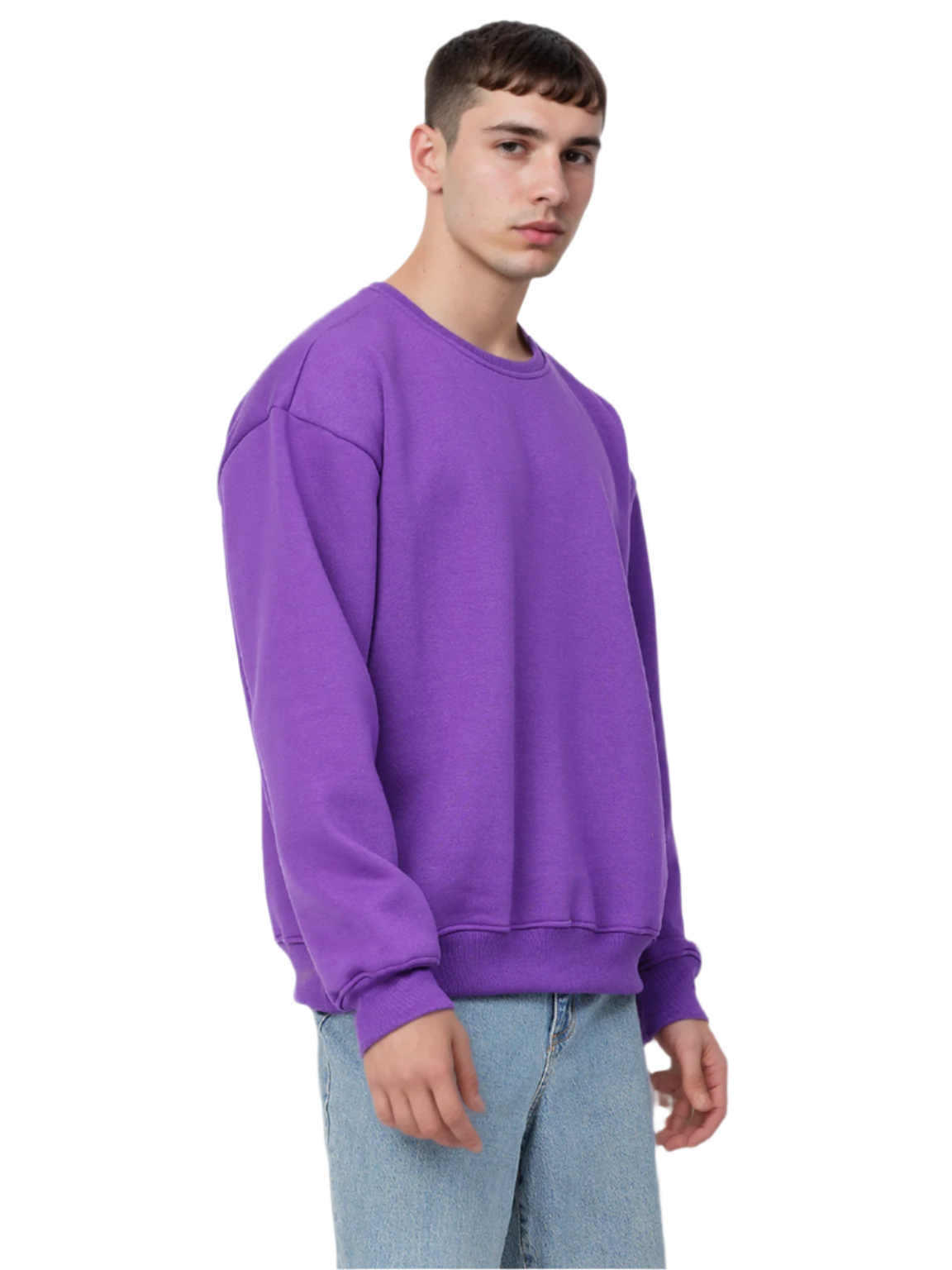 Purple Knitted Full Sleevs Sweatshirt