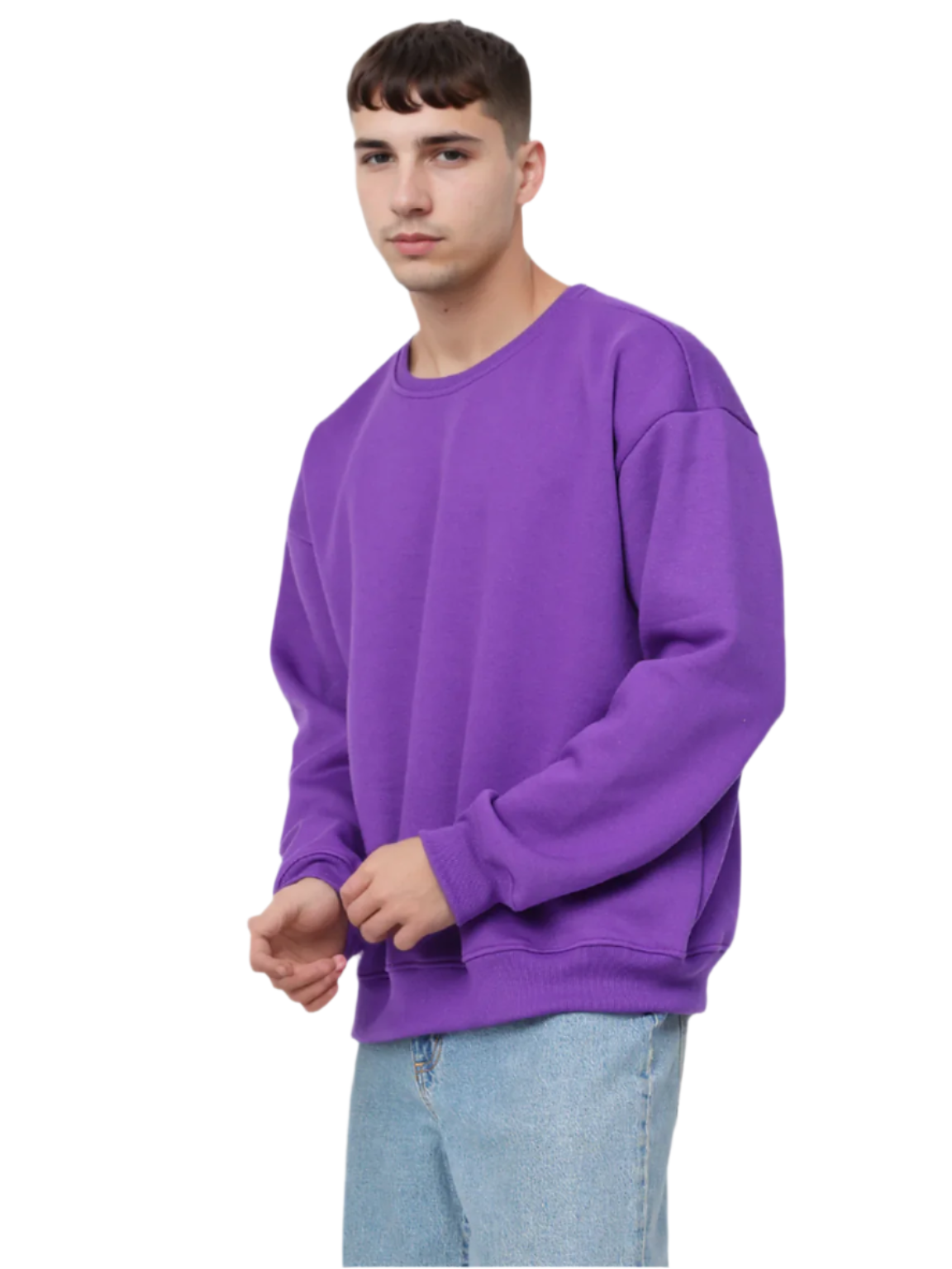 Purple Knitted Full Sleevs Sweatshirt