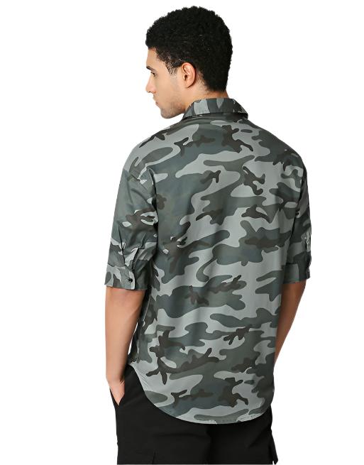 Camouflage Print Half Sleeve Shirt