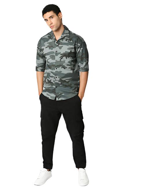 Camouflage Print Half Sleeve Shirt