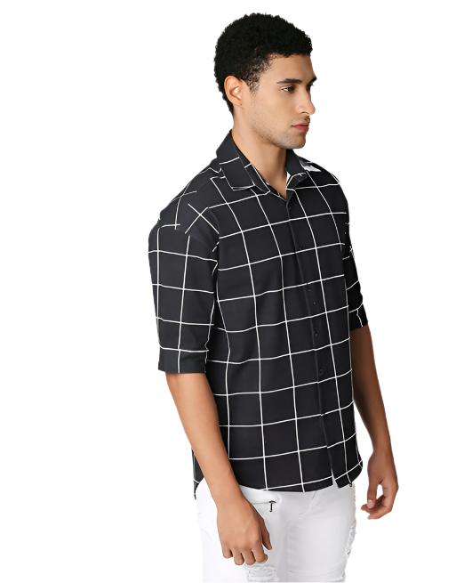 Black Half Sleeve Relaxed Shirt
