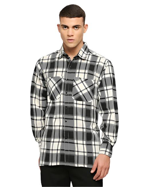 Cream and Black Overwear Shirt