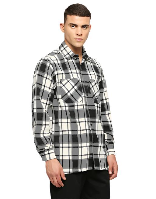 Cream and Black Overwear Shirt