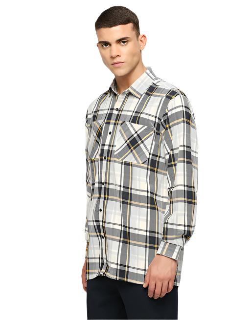 Beige & Grey Overwear Shirt