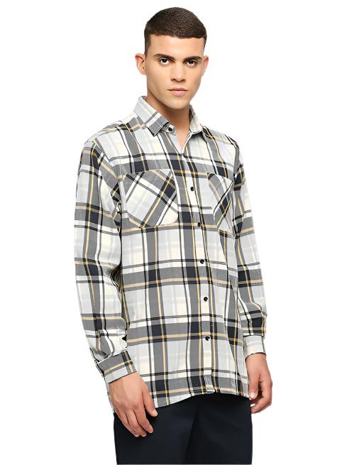 Beige & Grey Overwear Shirt