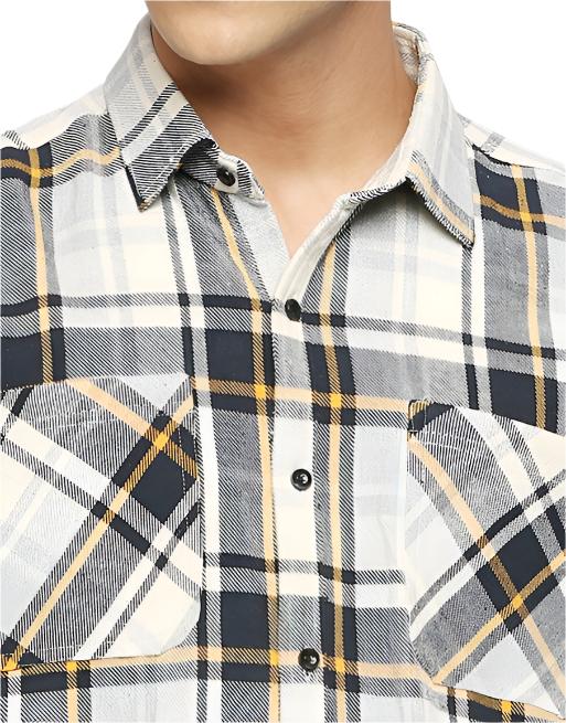 Beige & Grey Overwear Shirt