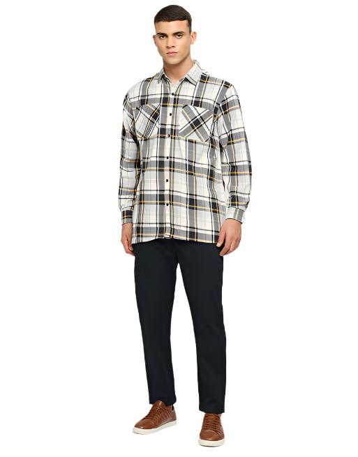 Beige & Grey Overwear Shirt