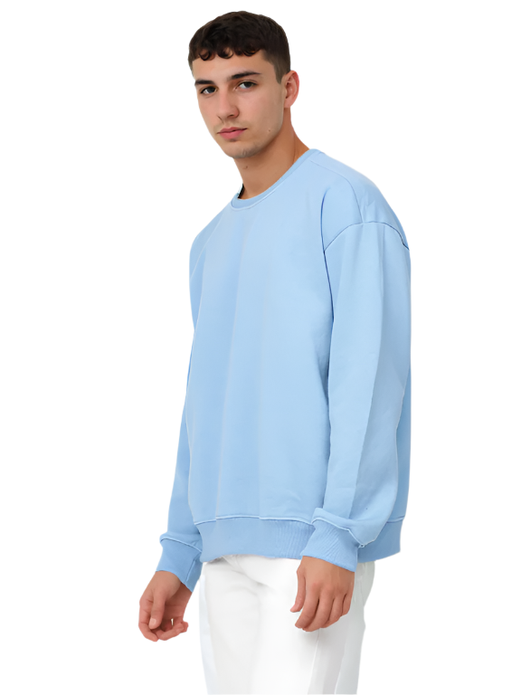 Blue Knitted Full Sleeve Sweatshirt
